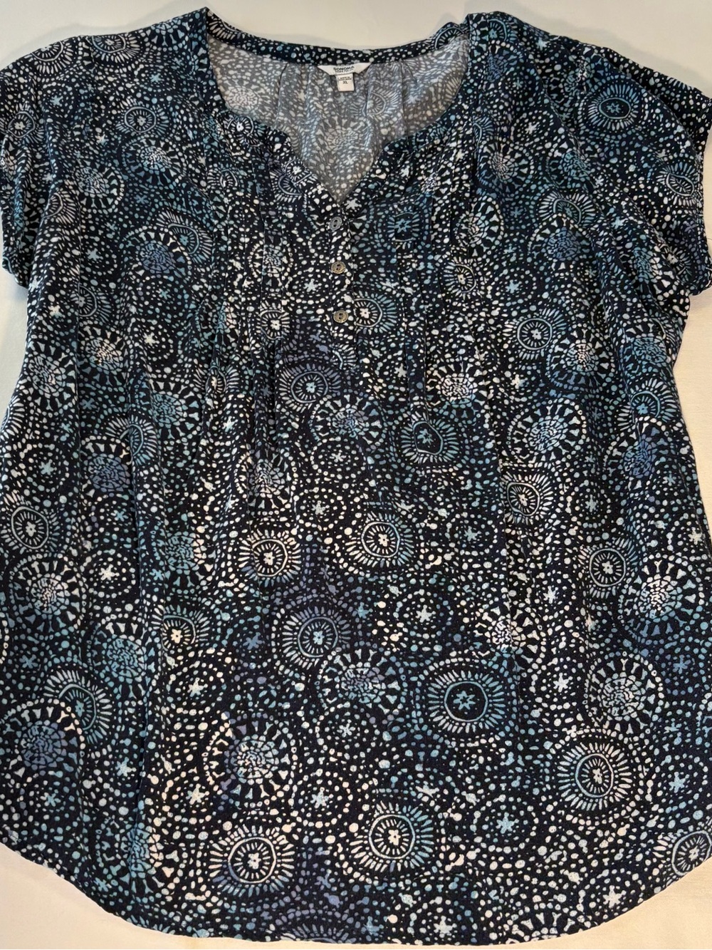 Sonoma Black and Blue Short-Sleeve Tunic